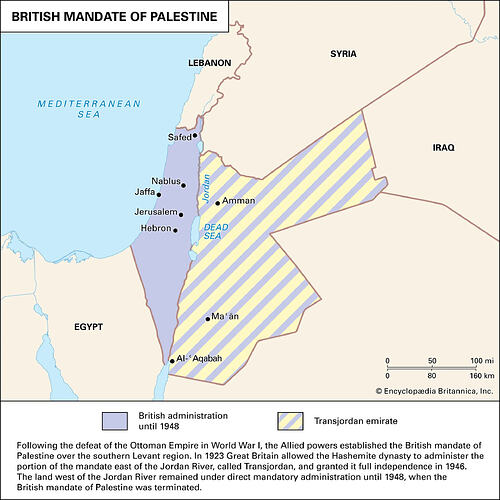 British Mandate of Palestine, 1948. Encyclopedia Brittanica, "Zionism".